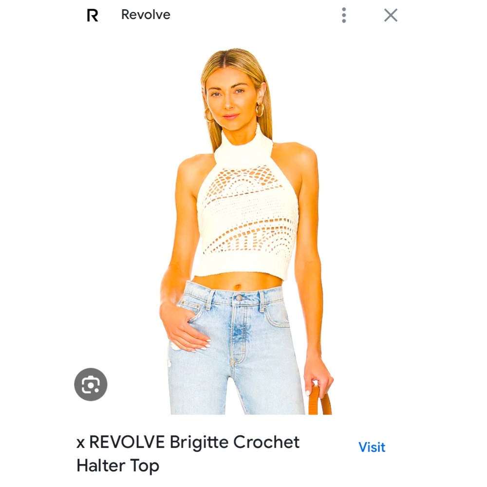Revolve x House of Harlow Brigitte crochet halter top NWT